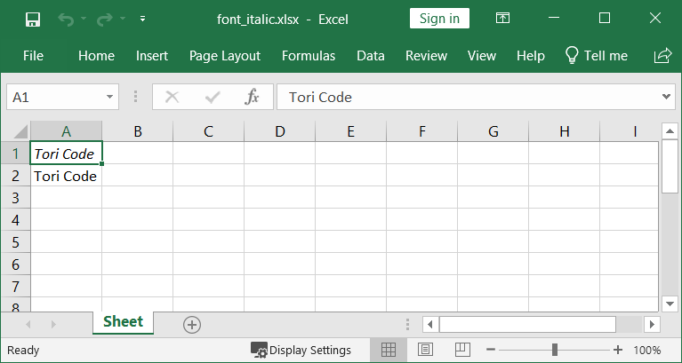 Python OpenPyXL Font Italic for Excel Cells