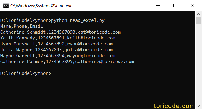 Python Read Excel File using xlrd